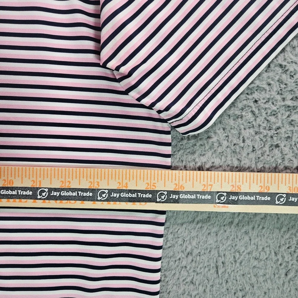 RLX Ralph Lauren Polo Shirt Men Size‎ XL Wicking Short Sleeve Pink Black Striped